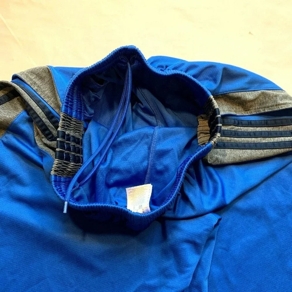Adidas DualThreat Athletic‎ Shorts Mens Medium 3 Stripes Blue Sports Athleisure